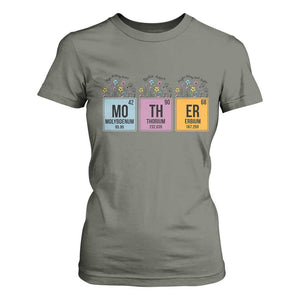Funny Chemist Mom T Shirt For Women Mother Flowers Periodic Table TS11 Military Green Print Your Wear