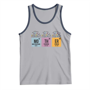 Funny Chemist Mom Tank Top Mother Flowers Periodic Table TS11 Athletic Heather Navy Print Your Wear