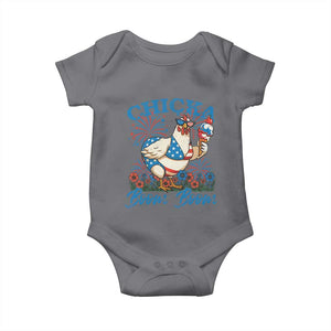 Funny Chicka Boom Boom 4th Of July Baby Onesie Patriotic Farmers Chicken Lover TS11 Charcoal Print Your Wear