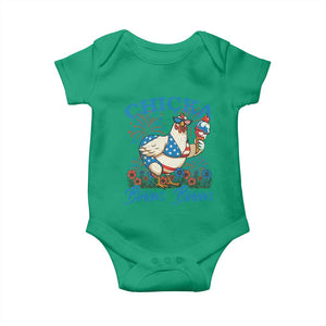Funny Chicka Boom Boom 4th Of July Baby Onesie Patriotic Farmers Chicken Lover TS11 Irish Green Print Your Wear