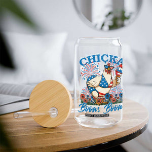 Funny Chicka Boom Boom 4th Of July Glass Can Patriotic Farmers Chicken Lover TS11 Print Your Wear