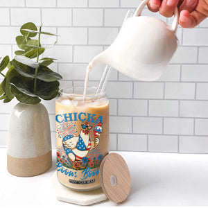 Funny Chicka Boom Boom 4th Of July Glass Can Patriotic Farmers Chicken Lover TS11 Print Your Wear