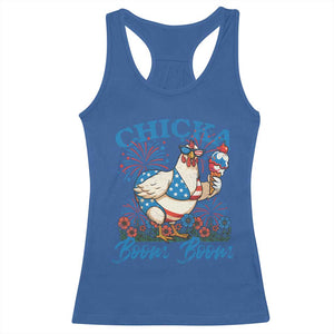 Funny Chicka Boom Boom 4th Of July Racerback Tank Top Patriotic Farmers Chicken Lover TS11 Royal Blue Print Your Wear