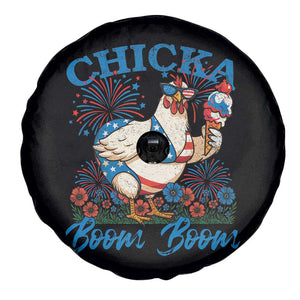 Funny Chicka Boom Boom 4th Of July Spare Tire Cover Patriotic Farmers Chicken Lover TS11 Print Your Wear