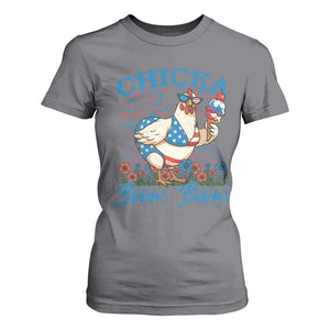 Funny Chicka Boom Boom 4th Of July T Shirt For Women Patriotic Farmers Chicken Lover TS11 Charcoal Print Your Wear