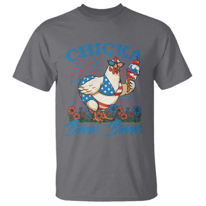 Funny Chicka Boom Boom 4th Of July T Shirt Patriotic Farmers Chicken Lover TS11 Charcoal Print Your Wear