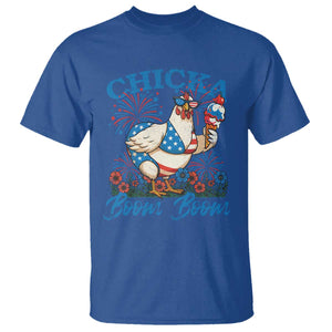 Funny Chicka Boom Boom 4th Of July T Shirt Patriotic Farmers Chicken Lover TS11 Royal Blue Print Your Wear
