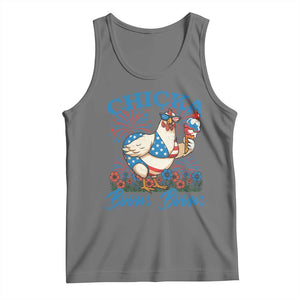 Funny Chicka Boom Boom 4th Of July Tank Top Patriotic Farmers Chicken Lover TS11 Black Heather Print Your Wear