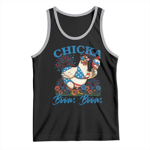 Funny Chicka Boom Boom 4th Of July Tank Top Patriotic Farmers Chicken Lover TS11 Black Athletic Heather Print Your Wear