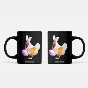 Funny Chicken Bunny Coffee Mug Happy Easter Eggs Farm TS02 Black Print Your Wear