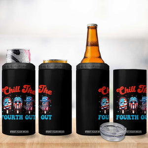 Funny Chill The Fourth Out 4 in 1 Can Cooler Tumbler 4th of July Horror Movie Popsicle Mask USA Flag TS11 Print Your Wear