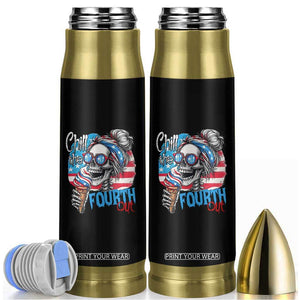 Funny Chill The Fourth Out 4th Of July Bullet Tumbler Patriotic Skeleton Popsicle US Flag TS11 Black Print Your Wear