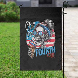 Funny Chill The Fourth Out 4th Of July Garden Flag Patriotic Skeleton Popsicle US Flag TS11 Print Your Wear