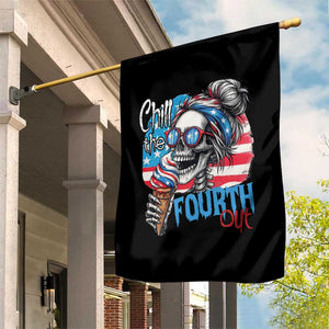 Funny Chill The Fourth Out 4th Of July Garden Flag Patriotic Skeleton Popsicle US Flag TS11 Print Your Wear