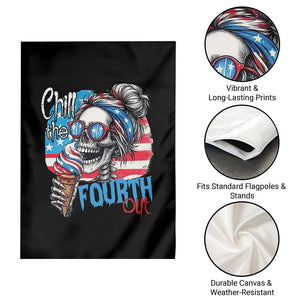 Funny Chill The Fourth Out 4th Of July Garden Flag Patriotic Skeleton Popsicle US Flag TS11 Print Your Wear