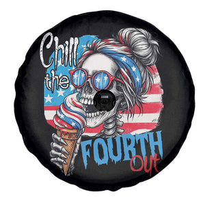 Funny Chill The Fourth Out 4th Of July Spare Tire Cover Patriotic Skeleton Popsicle US Flag TS11 Print Your Wear