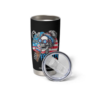 Funny Chill The Fourth Out 4th Of July Tumbler Cup Patriotic Skeleton Popsicle US Flag TS11 Print Your Wear