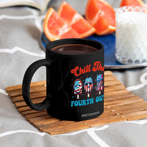 Funny Chill The Fourth Out Coffee Mug 4th of July Horror Movie Popsicle Mask USA Flag TS11 Print Your Wear