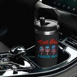 Funny Chill The Fourth Out Flip Straw Tumbler 4th of July Horror Movie Popsicle Mask USA Flag TS11 Print Your Wear