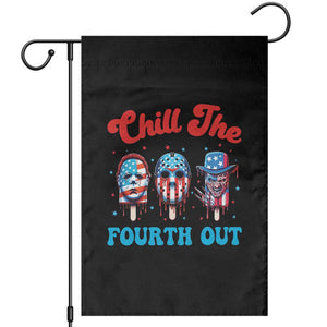 Funny Chill The Fourth Out Garden Flag 4th of July Horror Movie Popsicle Mask USA Flag TS11 Black Print Your Wear
