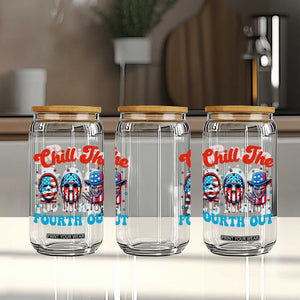 Funny Chill The Fourth Out Glass Can 4th of July Horror Movie Popsicle Mask USA Flag TS11 Print Your Wear