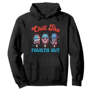 Funny Chill The Fourth Out Hoodie 4th of July Horror Movie Popsicle Mask USA Flag TS11 Black Print Your Wear