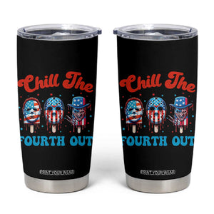 Funny Chill The Fourth Out Tumbler Cup 4th of July Horror Movie Popsicle Mask USA Flag TS11 Black Print Your Wear