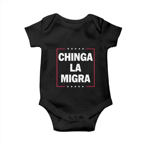 Funny Chinga La Migra Baby Onesie Star Stripes TS11 Black Print Your Wear