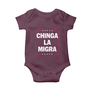 Funny Chinga La Migra Baby Onesie Star Stripes TS11 Maroon Print Your Wear