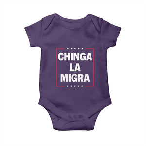Funny Chinga La Migra Baby Onesie Star Stripes TS11 Purple Print Your Wear