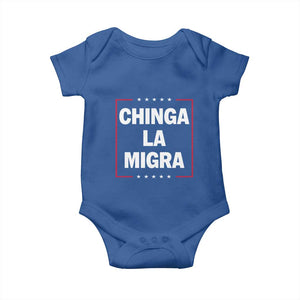 Funny Chinga La Migra Baby Onesie Star Stripes TS11 Royal Blue Print Your Wear