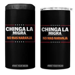 Funny Chinga La Migra No Mas Naranja 4 in 1 Can Cooler Tumbler Star Stripes TS11 One Size: 16 oz Black Print Your Wear