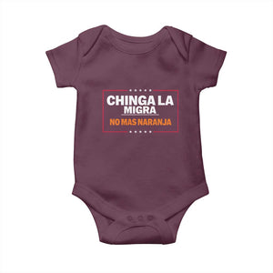 Funny Chinga La Migra No Mas Naranja Baby Onesie Star Stripes TS11 Maroon Print Your Wear