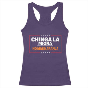 Funny Chinga La Migra No Mas Naranja Racerback Tank Top Star Stripes TS11 Purple Print Your Wear