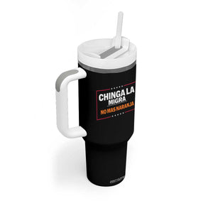 Funny Chinga La Migra No Mas Naranja Tumbler With Handle Star Stripes TS11 Print Your Wear