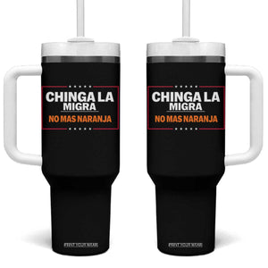 Funny Chinga La Migra No Mas Naranja Tumbler With Handle Star Stripes TS11 One Size: 40 oz Black Print Your Wear