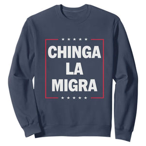Funny Chinga La Migra Sweatshirt Star Stripes TS11 Navy Print Your Wear