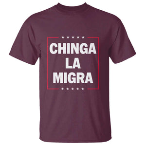 Funny Chinga La Migra T Shirt Star Stripes TS11 Maroon Print Your Wear