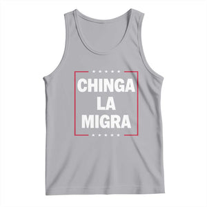 Funny Chinga La Migra Tank Top Star Stripes TS11 Athletic Heather Print Your Wear