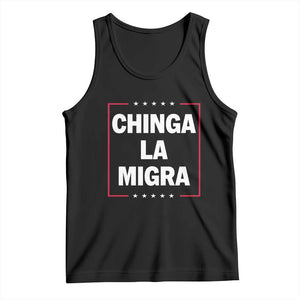 Funny Chinga La Migra Tank Top Star Stripes TS11 Black Print Your Wear
