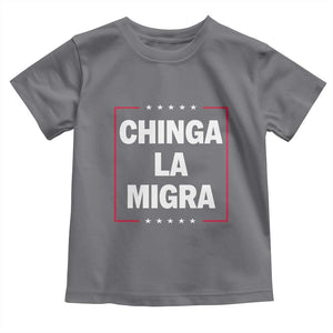 Funny Chinga La Migra Toddler T Shirt Star Stripes TS11 Charcoal Print Your Wear