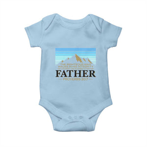 Funny Christian Father Baby Onesie The Righteous Man Walks In His Integrity Fathers Day TS11 Light Blue Print Your Wear