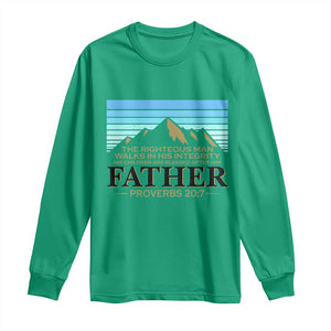 Funny Christian Father Long Sleeve Shirt The Righteous Man Walks In His Integrity Fathers Day TS11 Irish Green Print Your Wear