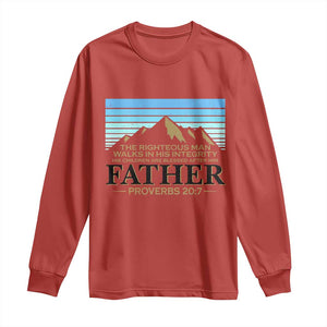 Funny Christian Father Long Sleeve Shirt The Righteous Man Walks In His Integrity Fathers Day TS11 Red Print Your Wear
