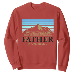Funny Christian Father Sweatshirt The Righteous Man Walks In His Integrity Fathers Day TS11 Red Print Your Wear