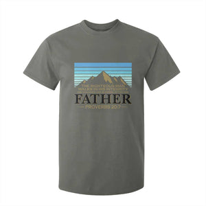 Funny Christian Father T Shirt For Kid The Righteous Man Walks In His Integrity Fathers Day TS11 Military Green Print Your Wear