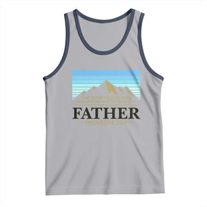 Funny Christian Father Tank Top The Righteous Man Walks In His Integrity Fathers Day TS11 Athletic Heather Navy Print Your Wear