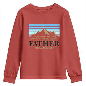 Funny Christian Father Youth Sweatshirt The Righteous Man Walks In His Integrity Fathers Day TS11 Red Print Your Wear