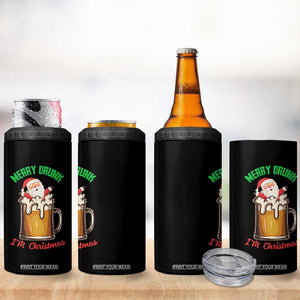 Funny Christmas Beer 4 in 1 Can Cooler Tumbler Merry Drunk I'm Xmas Wasted Santa TS11 Print Your Wear