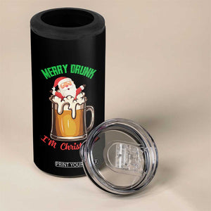 Funny Christmas Beer 4 in 1 Can Cooler Tumbler Merry Drunk I'm Xmas Wasted Santa TS11 Print Your Wear